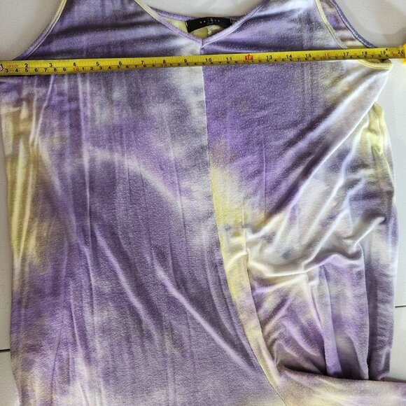 21 Saints Jumpsuit Womens Small Spaghetti Straps Tie-Dye Purple Yellow - Picture 12 of 15